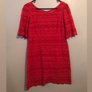 Coral Cotton Lace Dress from Anthropologie